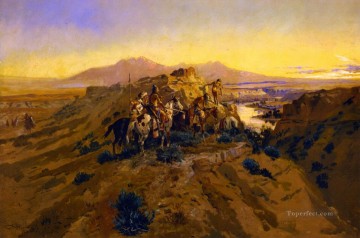 攻撃の計画 1900年 チャールズ・マリオン・ラッセル Oil Paintings